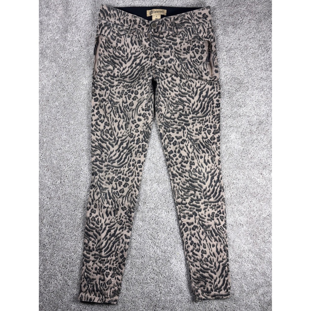 DEMOCRACY Womens Jeans Size 4 Leopard Print Ab‎ Technology Skinny Fit